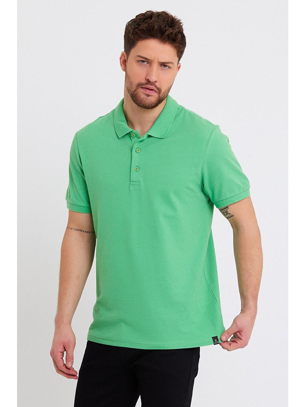 Turkuaz Polo Yaka Erkek Tişört-3