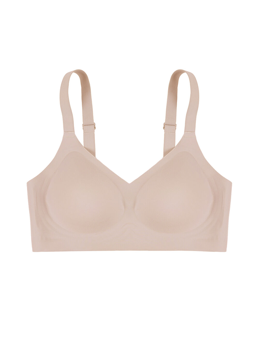 Ekru Balensiz Lazer Dikişsiz Görünmez Çıkarılabilir Pedli Toparlayıcı Sütyen-2