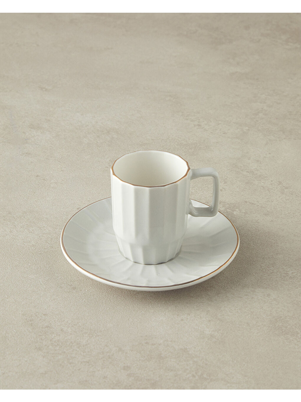 Angely New Bone China Kahve Fincan Takımı 4 Parça 2 Kişilik Gri-1