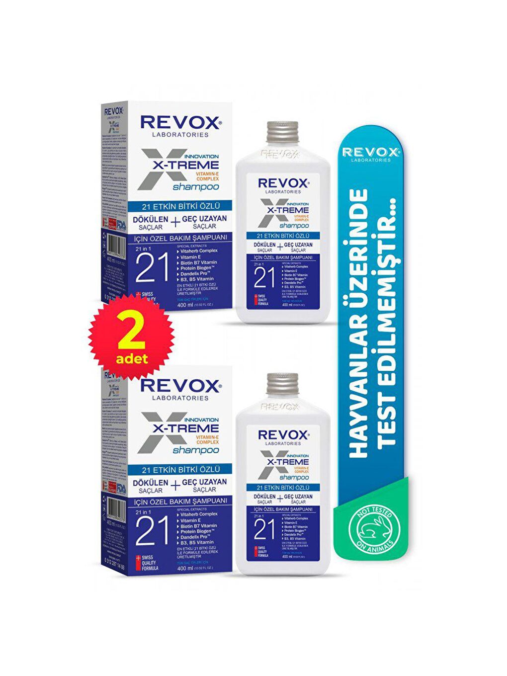 X-treme Dökülen ve Geç Uzayan Saçlar Için Bakım Şampuanı x 2Adet