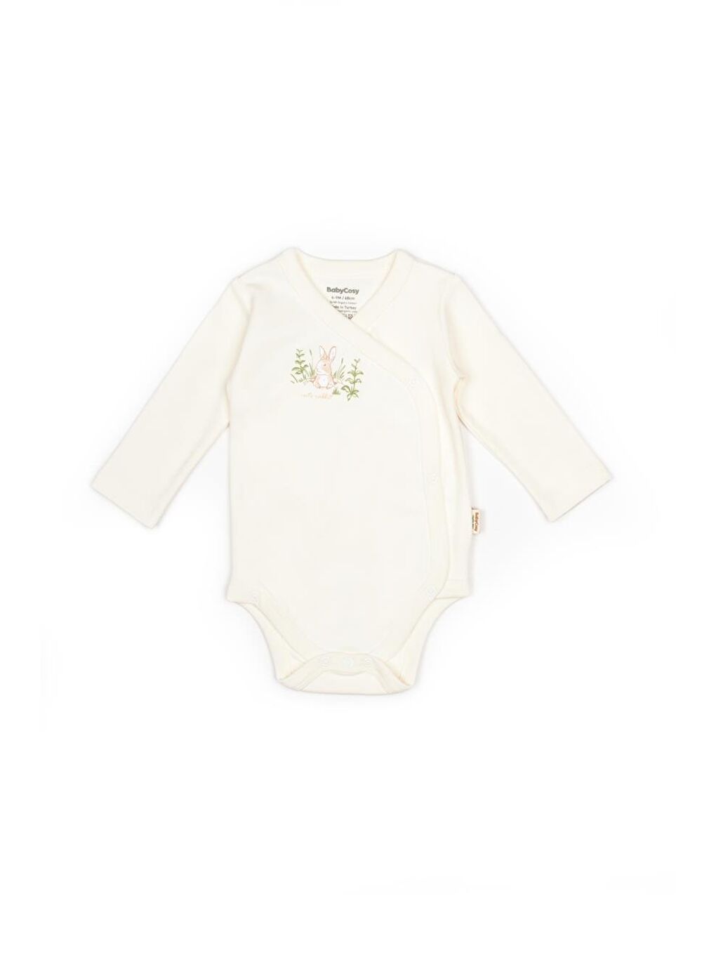 BabyCosy Organic Wear Ekru Bebek 2li Kruvaze Badi %100 Organik Pamuk, Bebek ve Yenidoğan Serisi - CSY5761 - 4