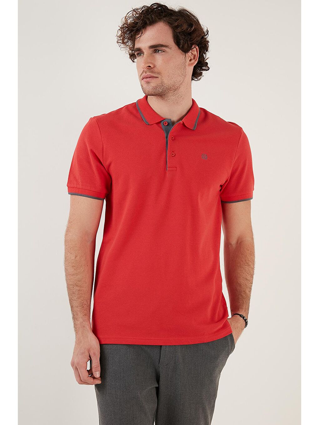 Mercan % 100 Pamuk Düğmeli Slim Fit Erkek Polo Yaka T Shirt 5902118-3