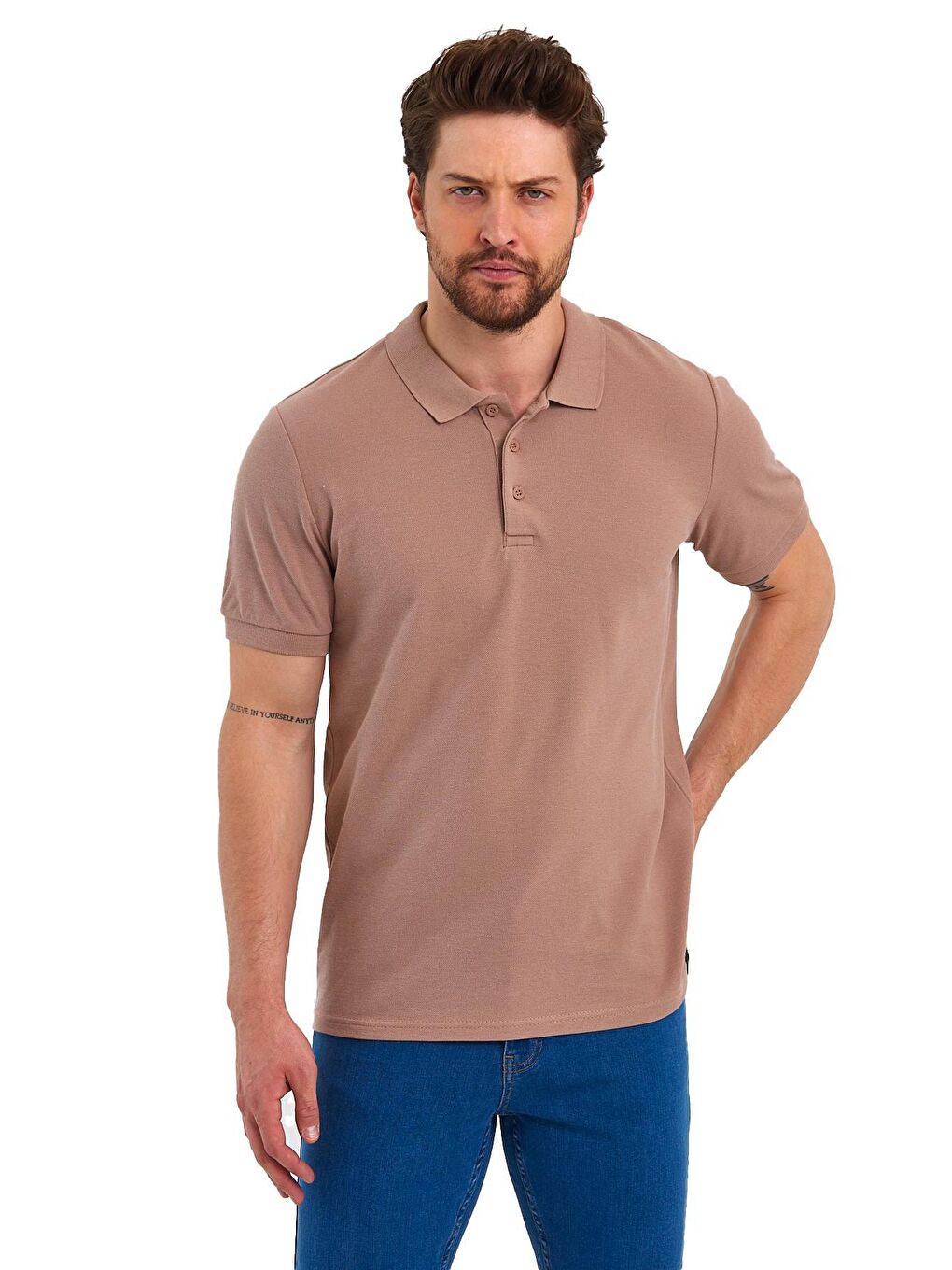 Kahverengi Erkek Polo Yaka  Tişört