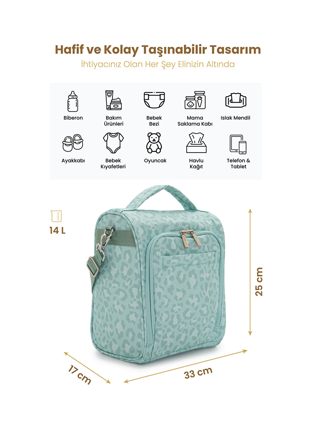 SnapPack Astarlı Çok Fonksiyonlu Çapraz Anne Çantası-1