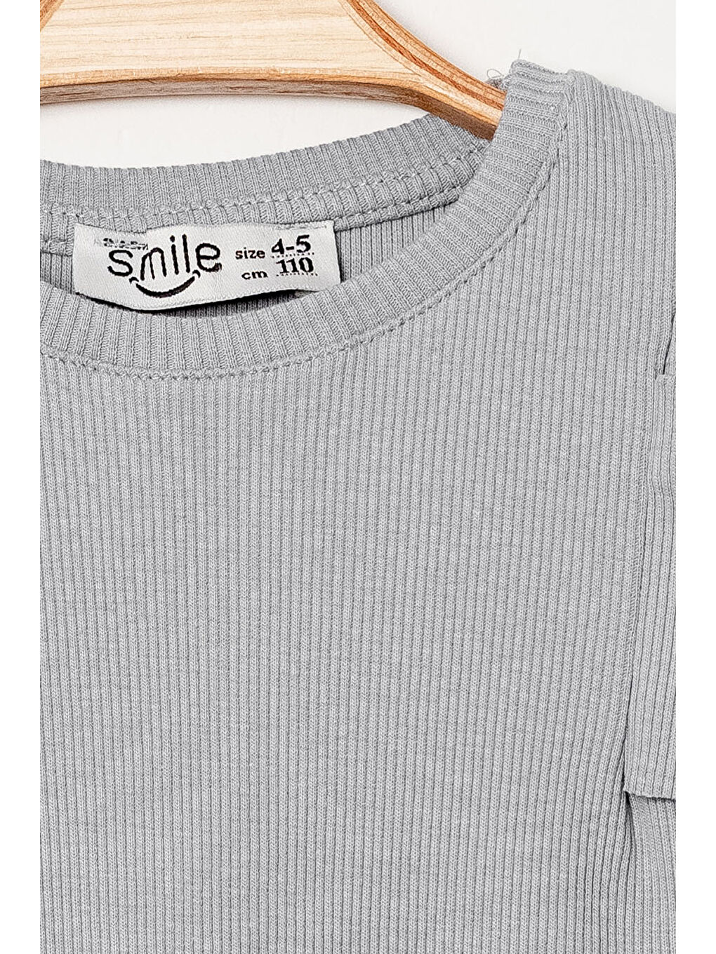 Bi&Em Smile Gri Kız Bebek Gri Omuz Fırfırlı 1-5 Yaş Sweatshirt - 3543-2 - 1