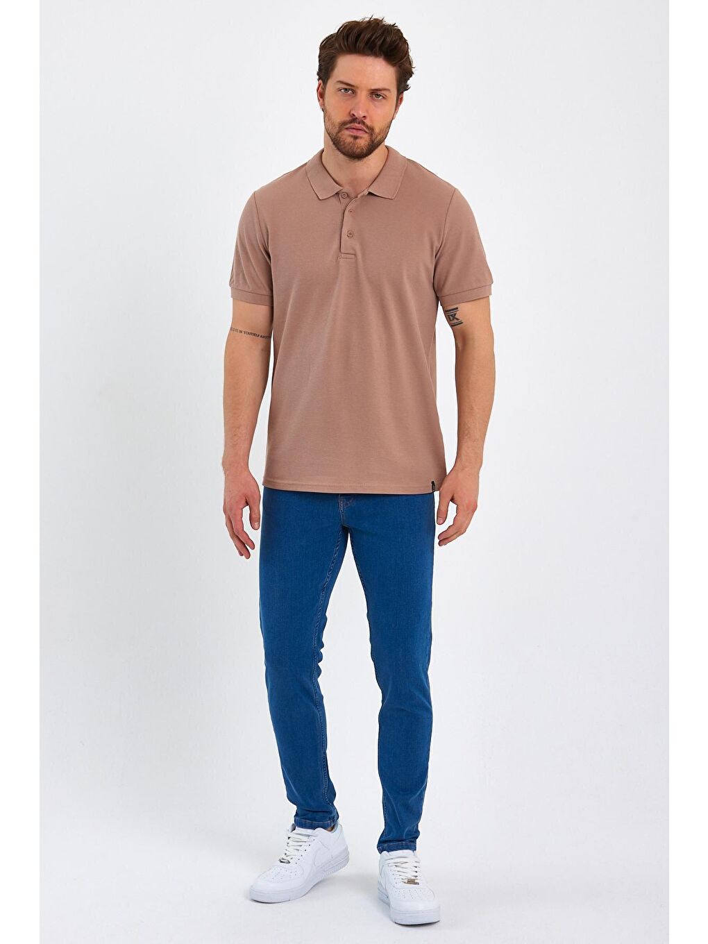 Kahverengi Erkek Polo Yaka  Tişört-1