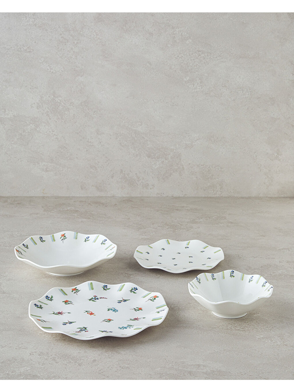 Pleasant Porselen 24 Parça 6 Kişilik Yemek Takımı Yeşil-Mavi-3