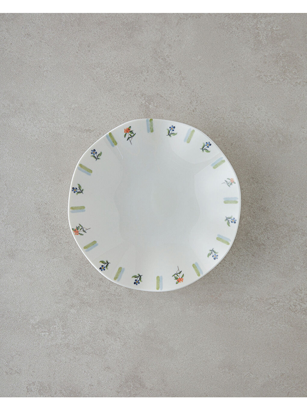 Pleasant Porselen 24 Parça 6 Kişilik Yemek Takımı Yeşil-Mavi-5