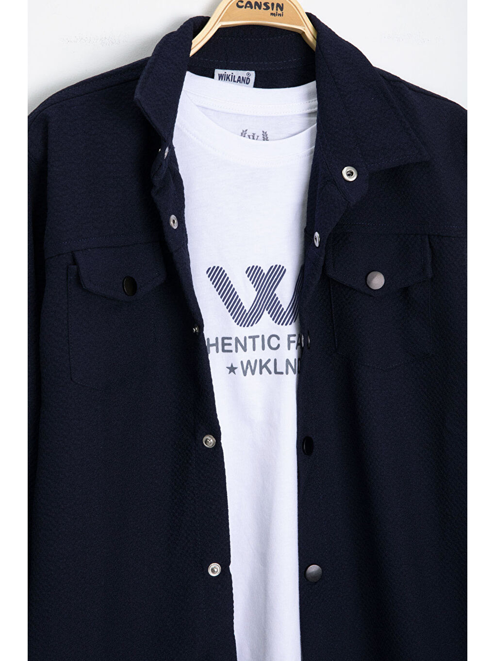 Lacivert Erkek Çocuk Jogger Gömlekli Tişörtlü 2li Takım 20403-1