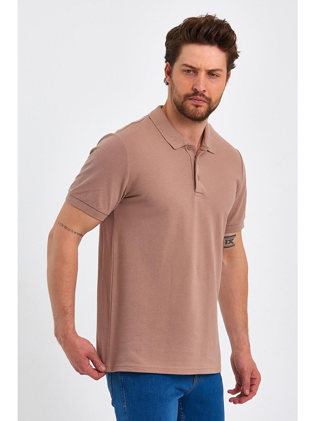 Kahverengi Erkek Polo Yaka  Tişört-2
