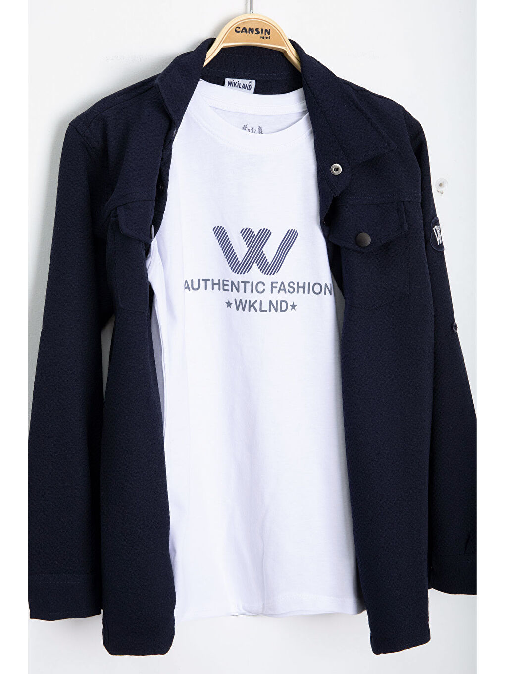 Lacivert Erkek Çocuk Jogger Gömlekli Tişörtlü 2li Takım 20403-2