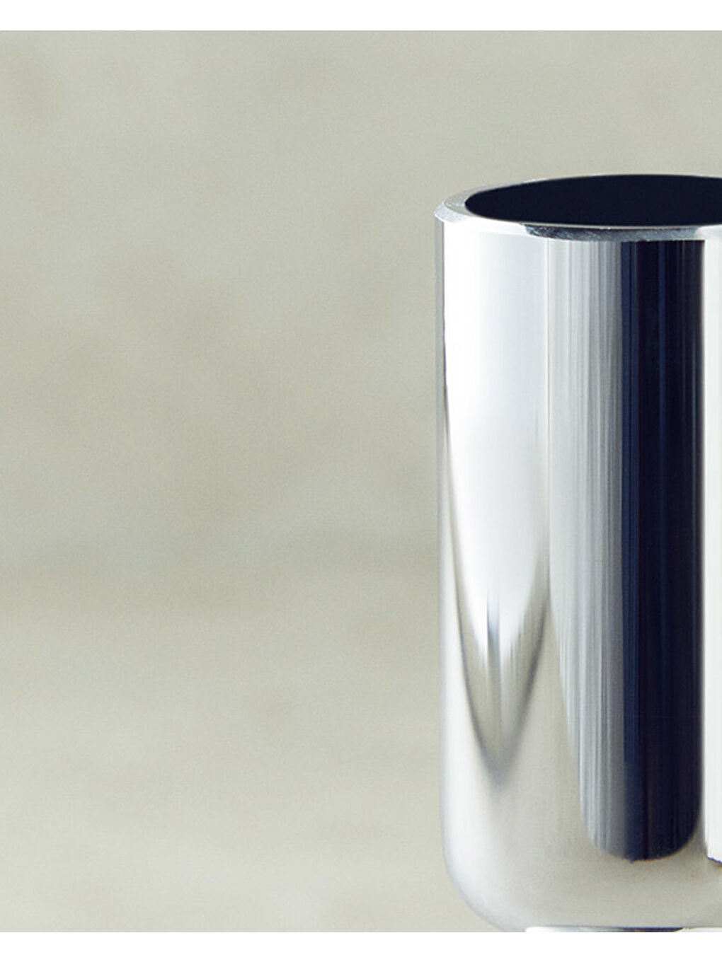 Gri Candlestick Cam Tekli Şamdan Silver-1