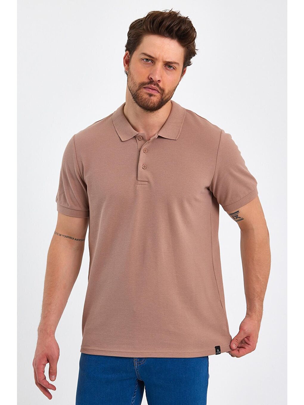 Kahverengi Erkek Polo Yaka  Tişört-3