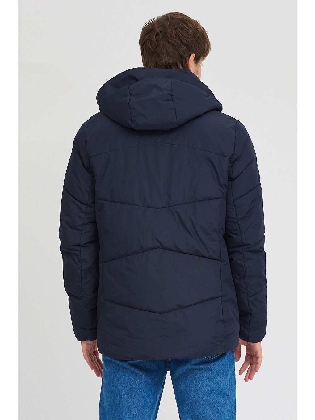 Lacivert Erkek Kapüşonlu Mont 950-3