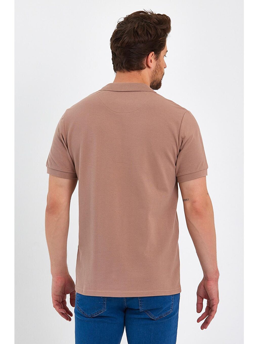 Kahverengi Erkek Polo Yaka  Tişört-4