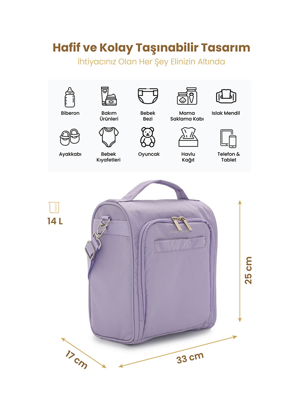 SnapPack Astarlı Çok Fonksiyonlu Çapraz Anne Çantası-1