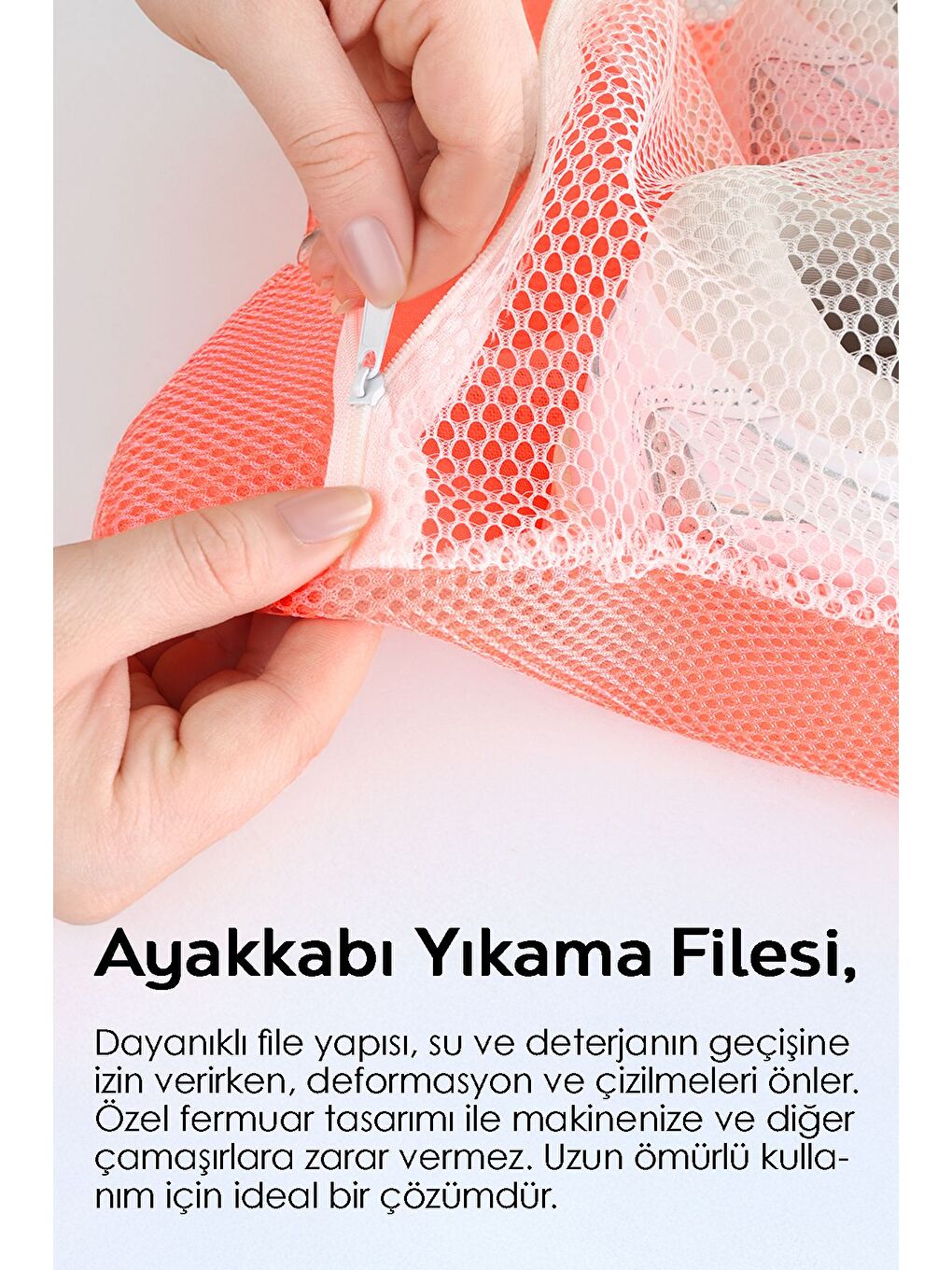 1 Adet Fermuarlı Ayakkabı Yıkama Filesi Bölmeli Yıkama Filesi 38x38 cm Karışık Renk-1