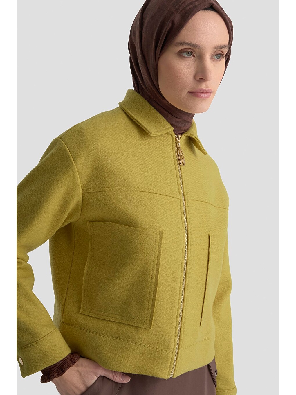 Yeşil Trend Ceket 25kt517 Asit-2
