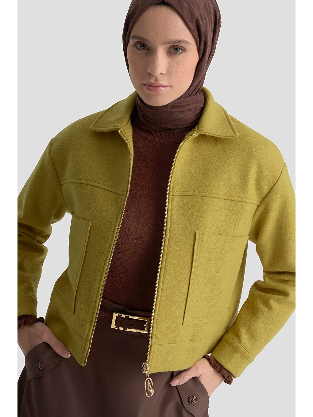 Yeşil Trend Ceket 25kt517 Asit-3