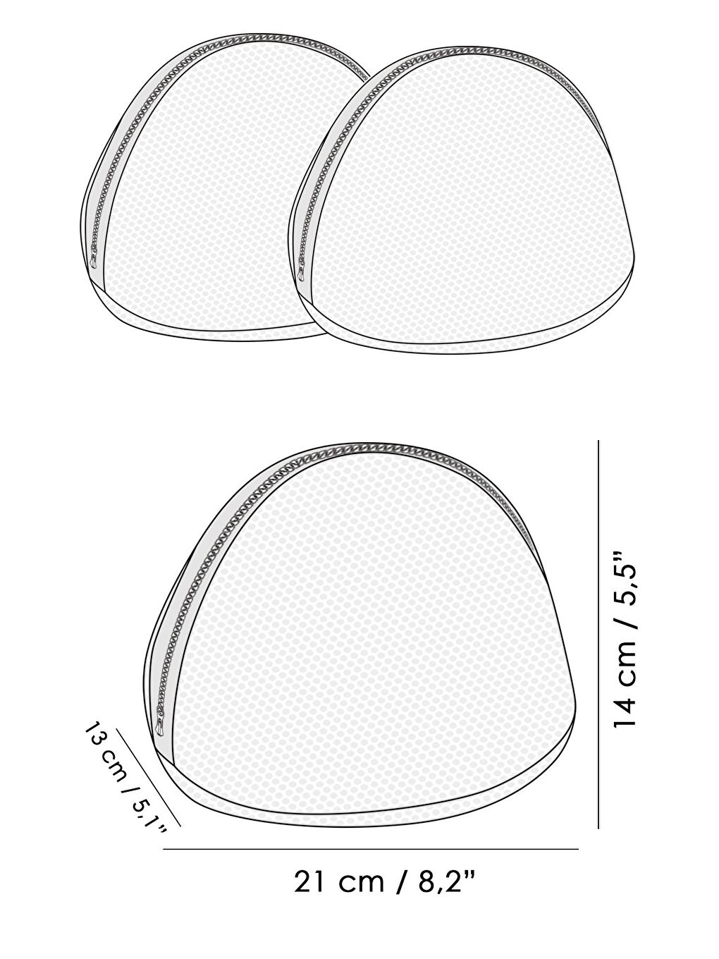 Karışık 3'lü Fermuarlı Sütyen Yıkama Filesi Renkli Fermuarlı İç Çamaşırı Yıkama Aparatı-4