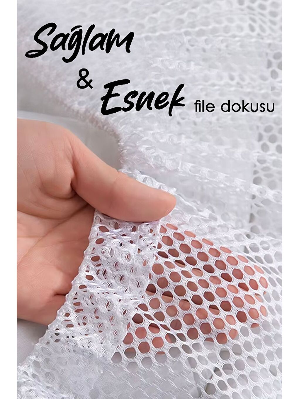 1 Adet İpli Çamaşır Yıkama Filesi Koruyucu Çamaşır Yıkama Torbası 40x60 cm Beyaz-3