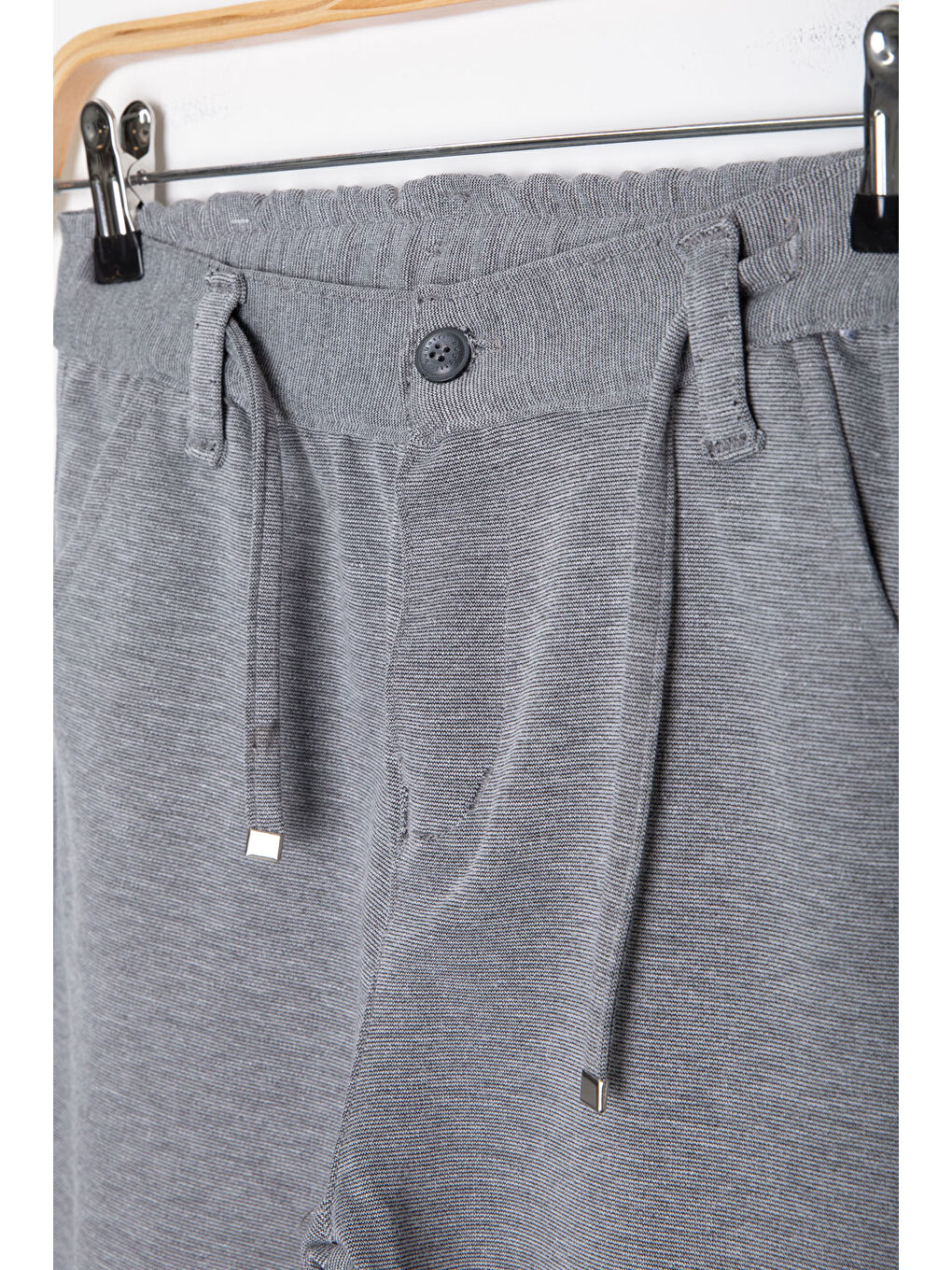 Wikiland Gri Beli Lastikli Duble Paça Erkek Çocuk Jogger Kumaş Pantolon 20518 - 1