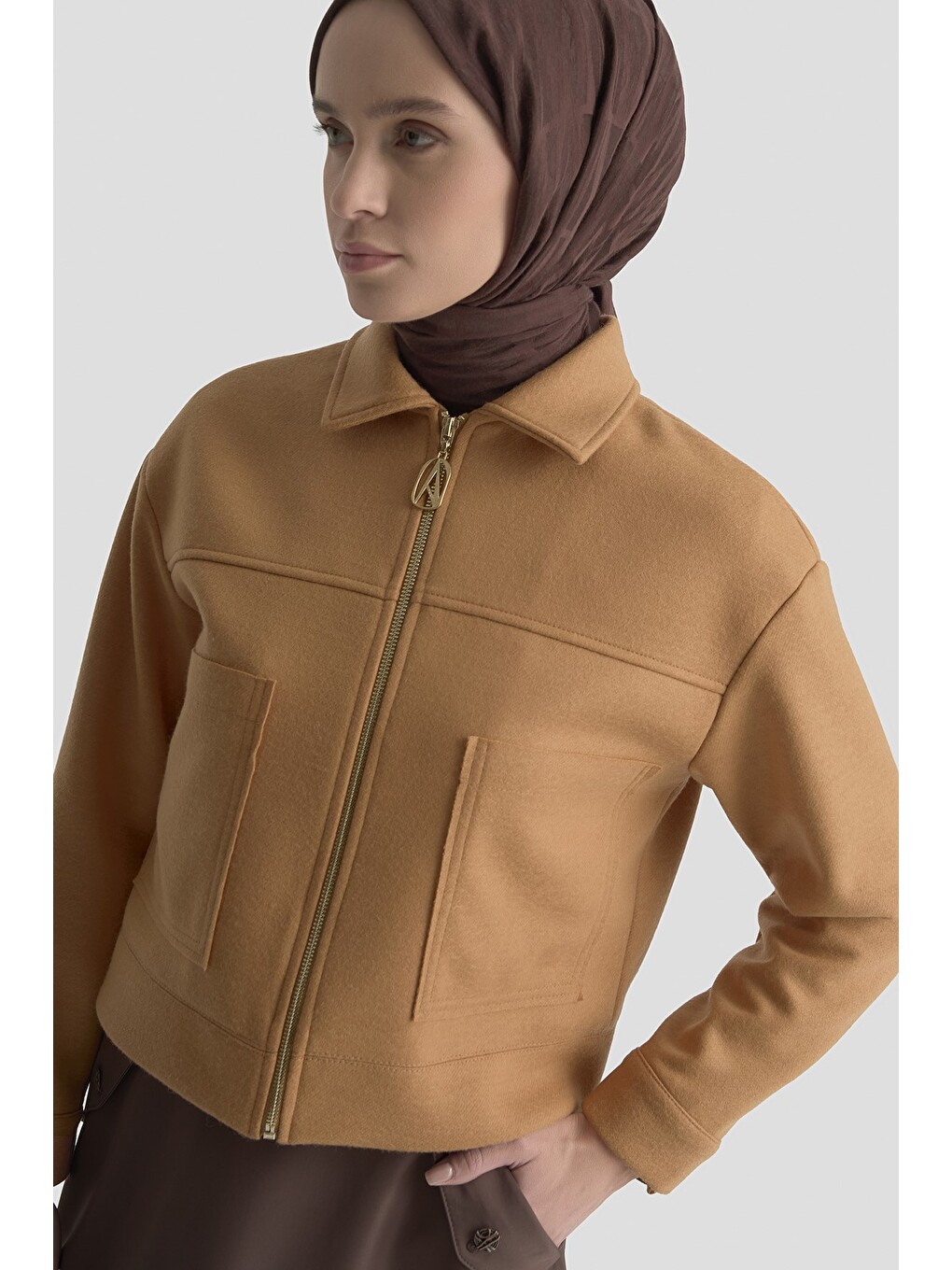 Kahverengi Trend Ceket 25Kt517 Camel-3