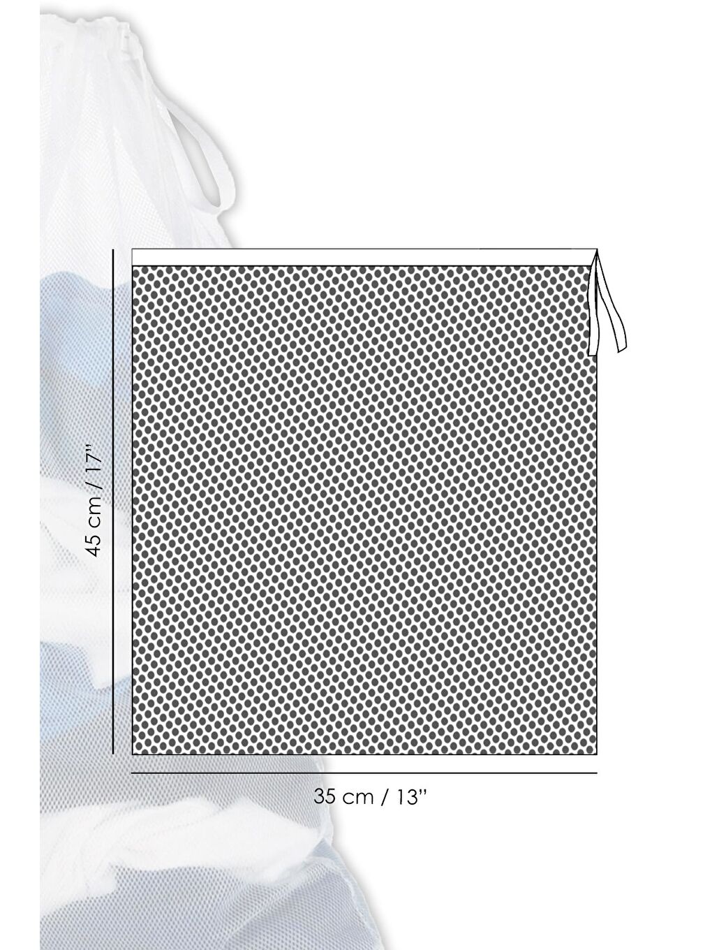 1 Adet İpli Çamaşır Yıkama Filesi Koruyucu Çamaşır Yıkama Torbası 35x45 cm Beyaz-4