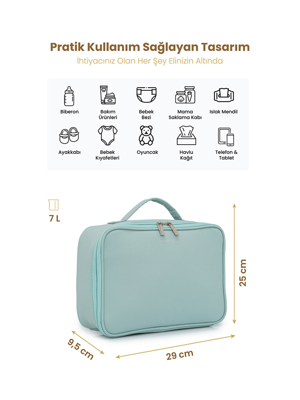 Tidypack Astarlı Bebek Kıyafet ve Bez Düzenleme Çantası-1