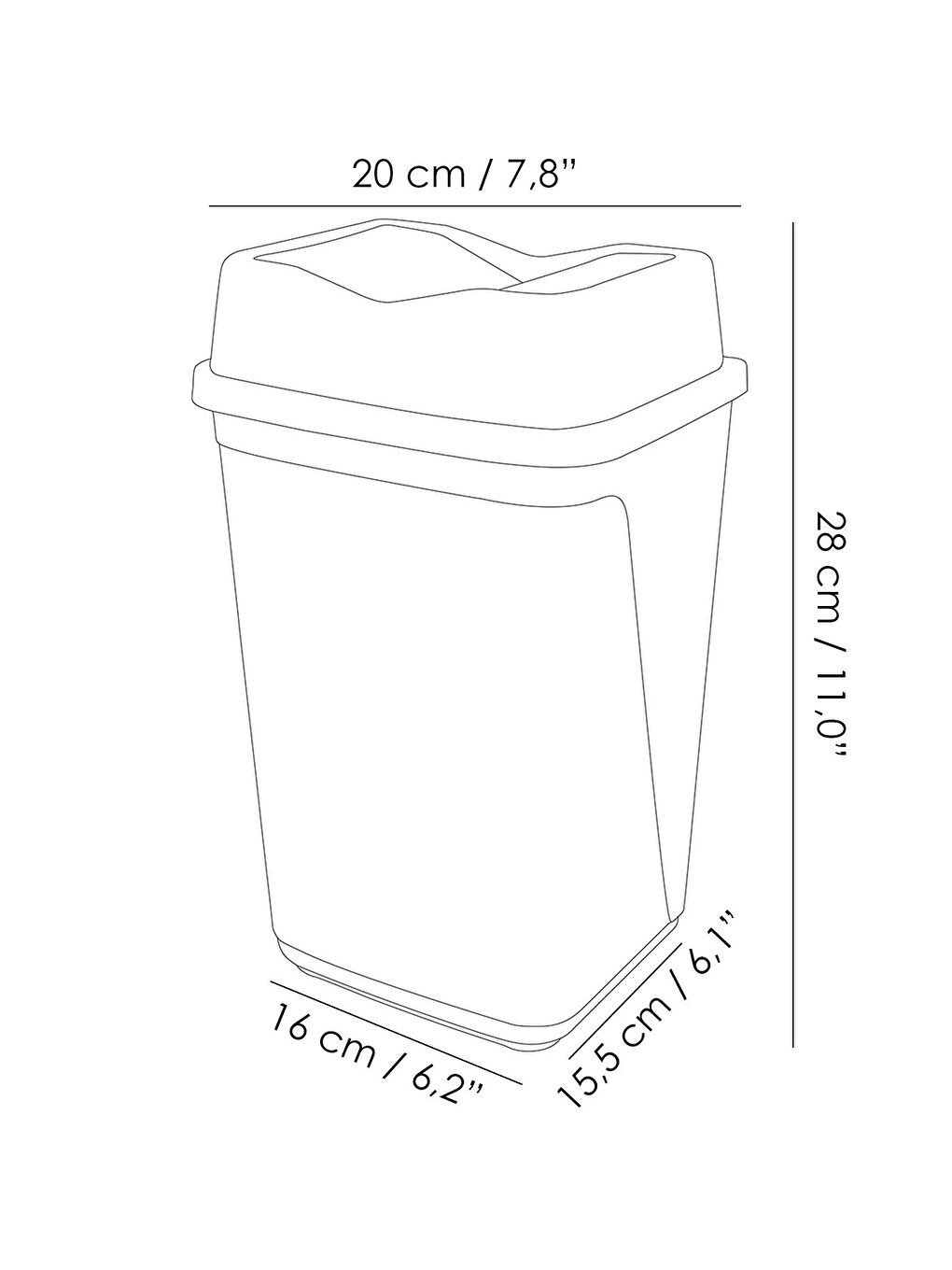 Gri Çift Kapaklı Kelebek Çöp Kovası Tezgah Üstü Çöp Kovası Banyo Mutfak Çöp Kovası 5'litre-4
