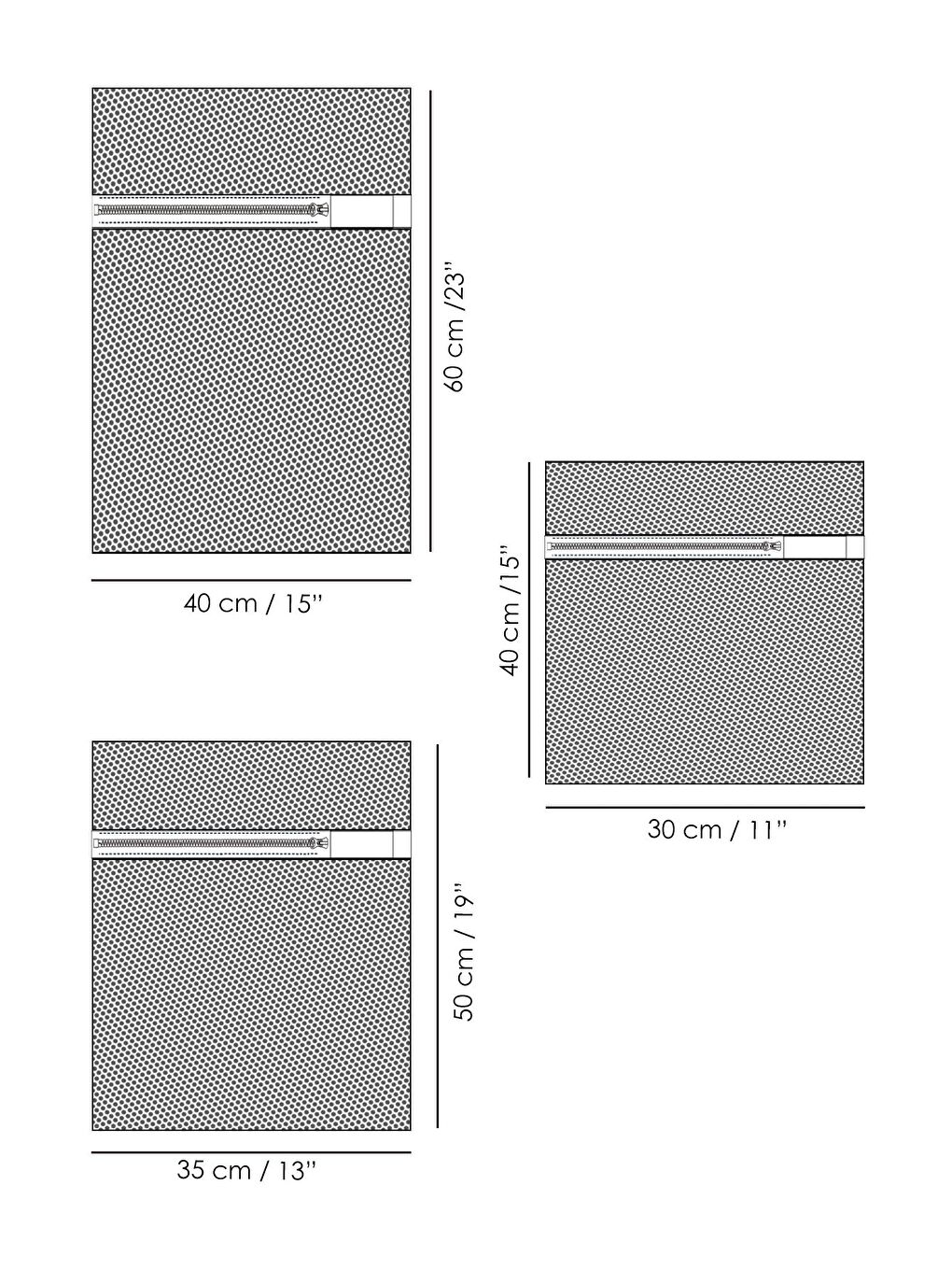 Karışık 3'lü Çamaşır Yıkama Filesi Renkli Fermuarlı Koruyucu Çamaşır Yıkama Torbası Farklı Boy-4