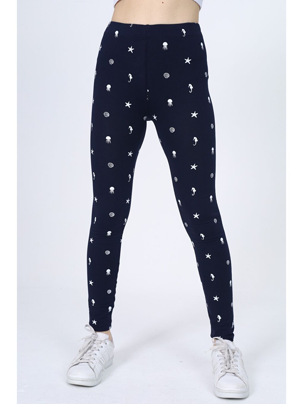 Lacivert Kız Çocuk Baskılı Tayt-2