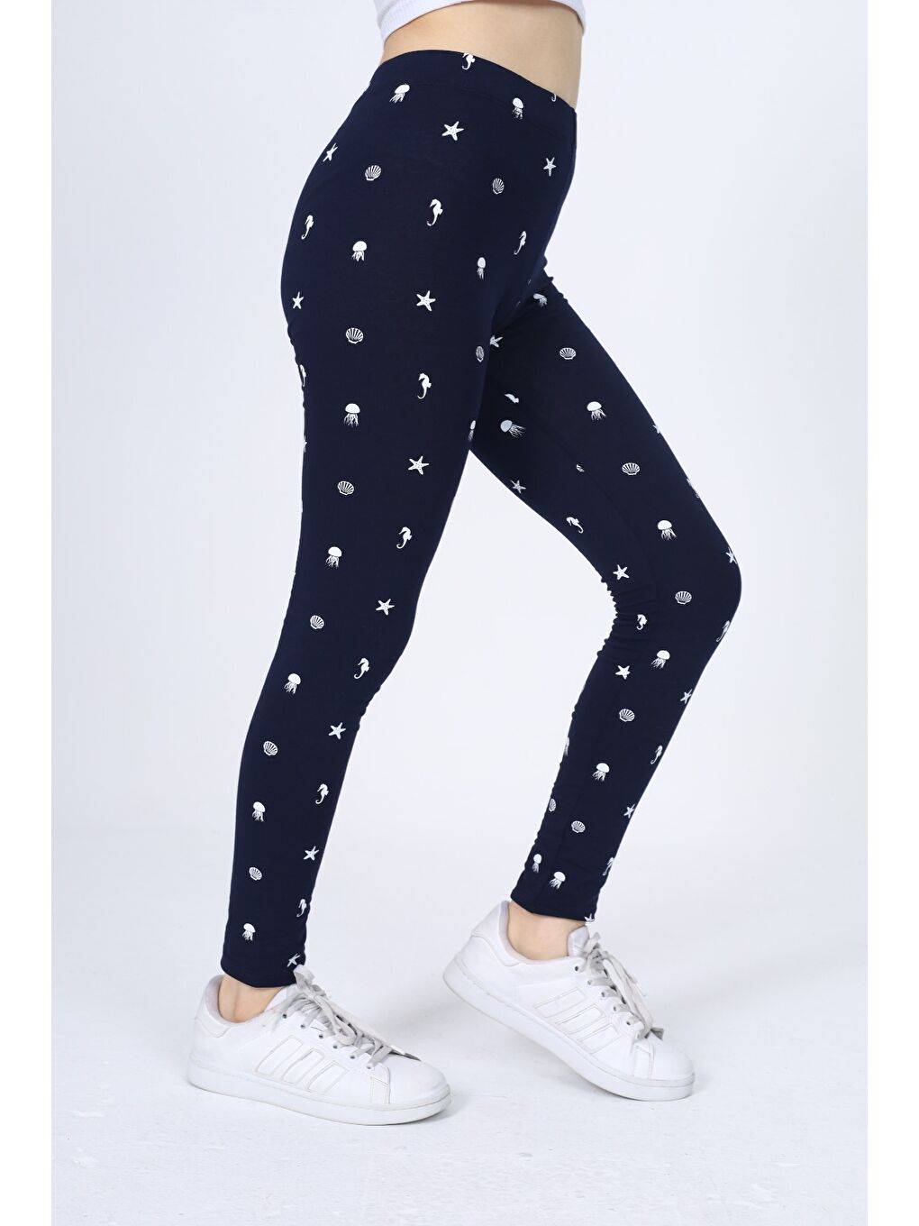 Lacivert Kız Çocuk Baskılı Tayt-3