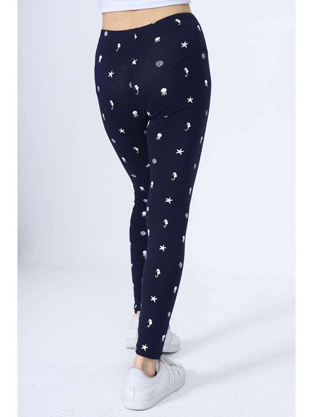 Lacivert Kız Çocuk Baskılı Tayt-5