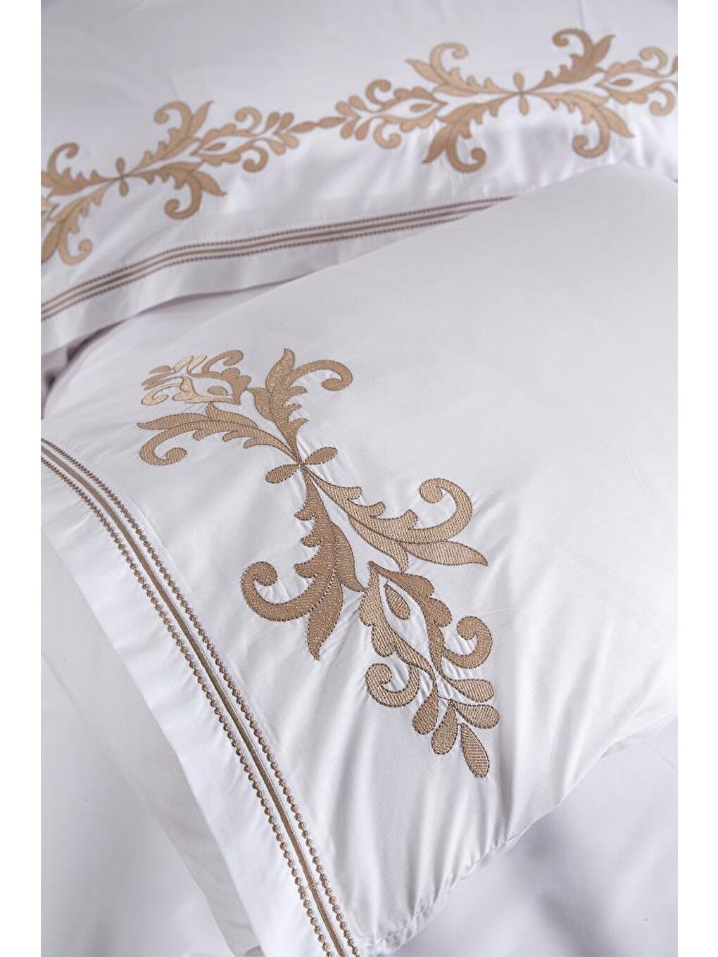 Ekru Adelina Nakışlı 6 Parça Nevresim Takımı Krem-7