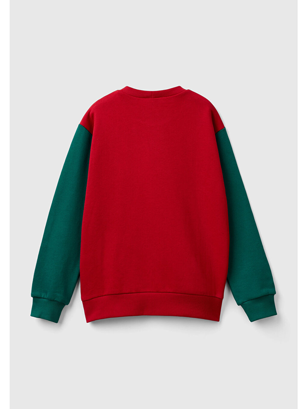 United Colors Of Benetton Erkek Çocuk Lacivert Mix Önü Logo Baskılı Bisiklet Yaka Ribanalı Sweatshirt - 1