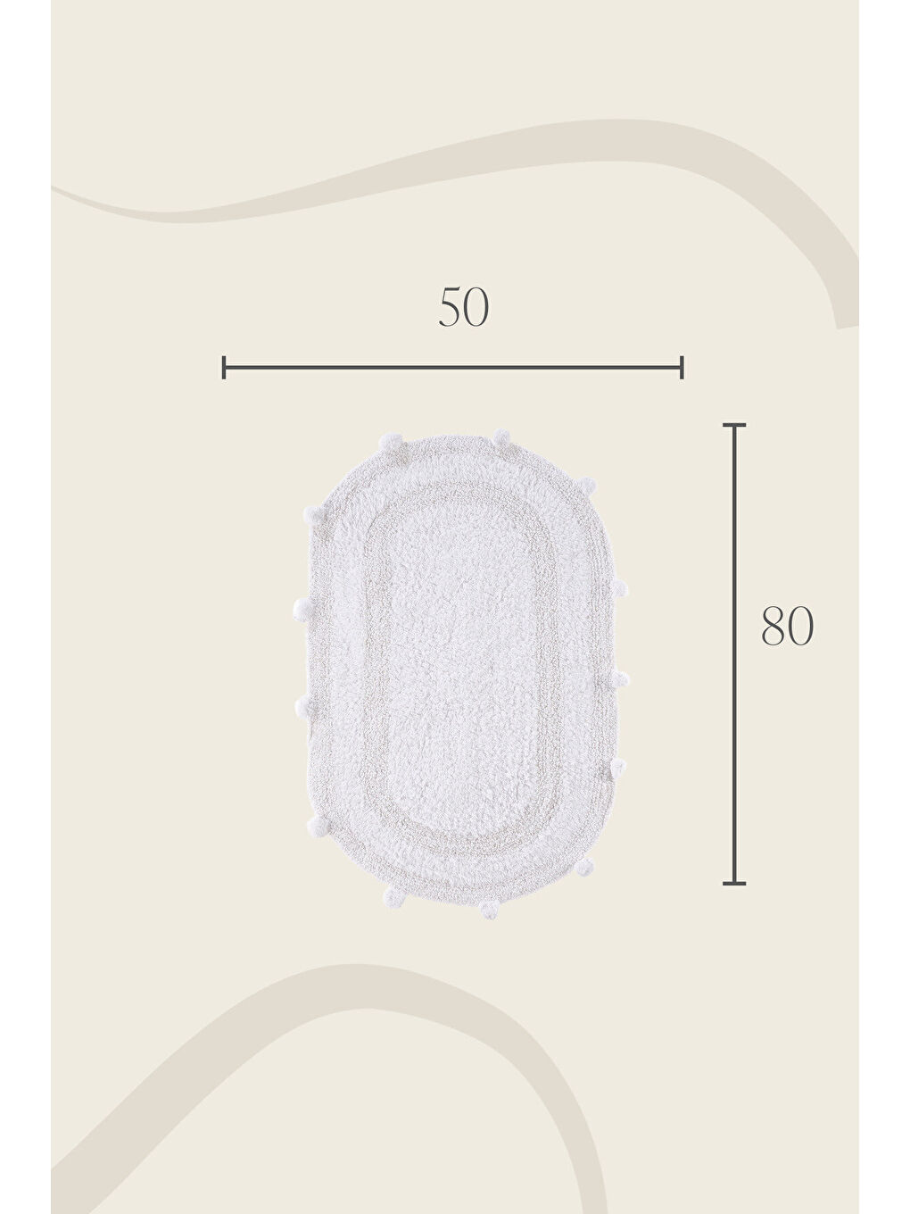 | Eris Tekli Banyo Paspası 50x80 Beyaz-5