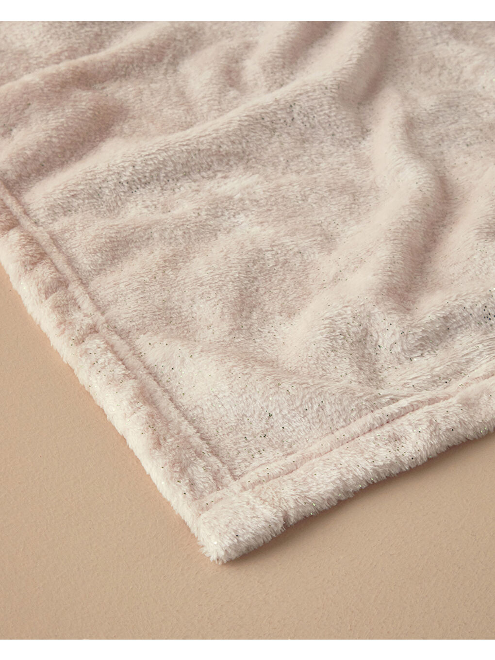 Ekru Gleamy Varak Super Soft Tv Battaniyesi Krem-2