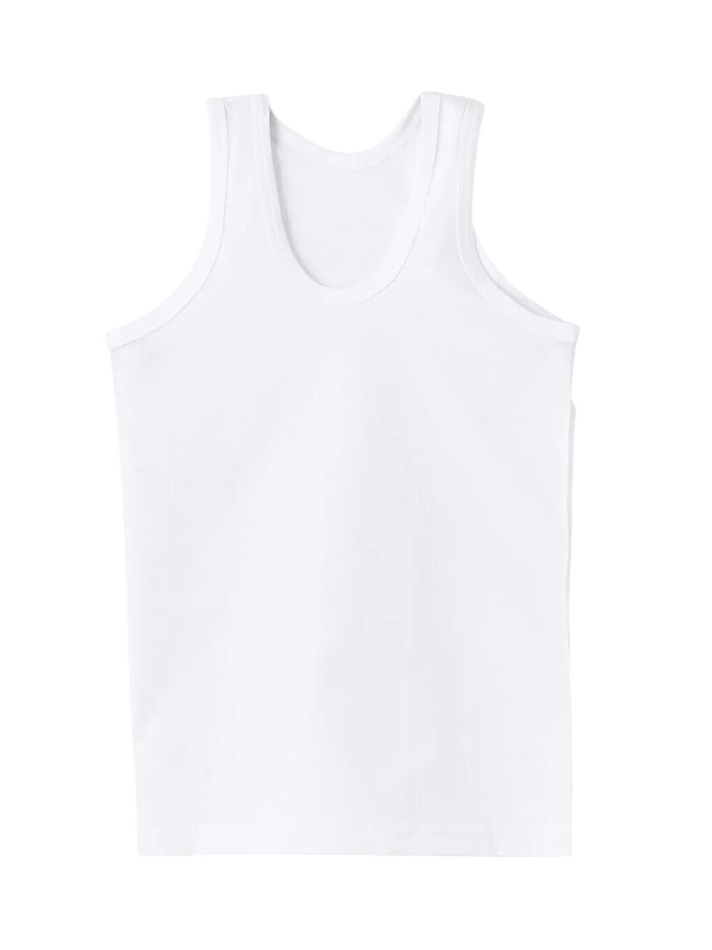 Beyaz Bisiklet Yaka Erkek Garson Boy Atlet 4'lü-1