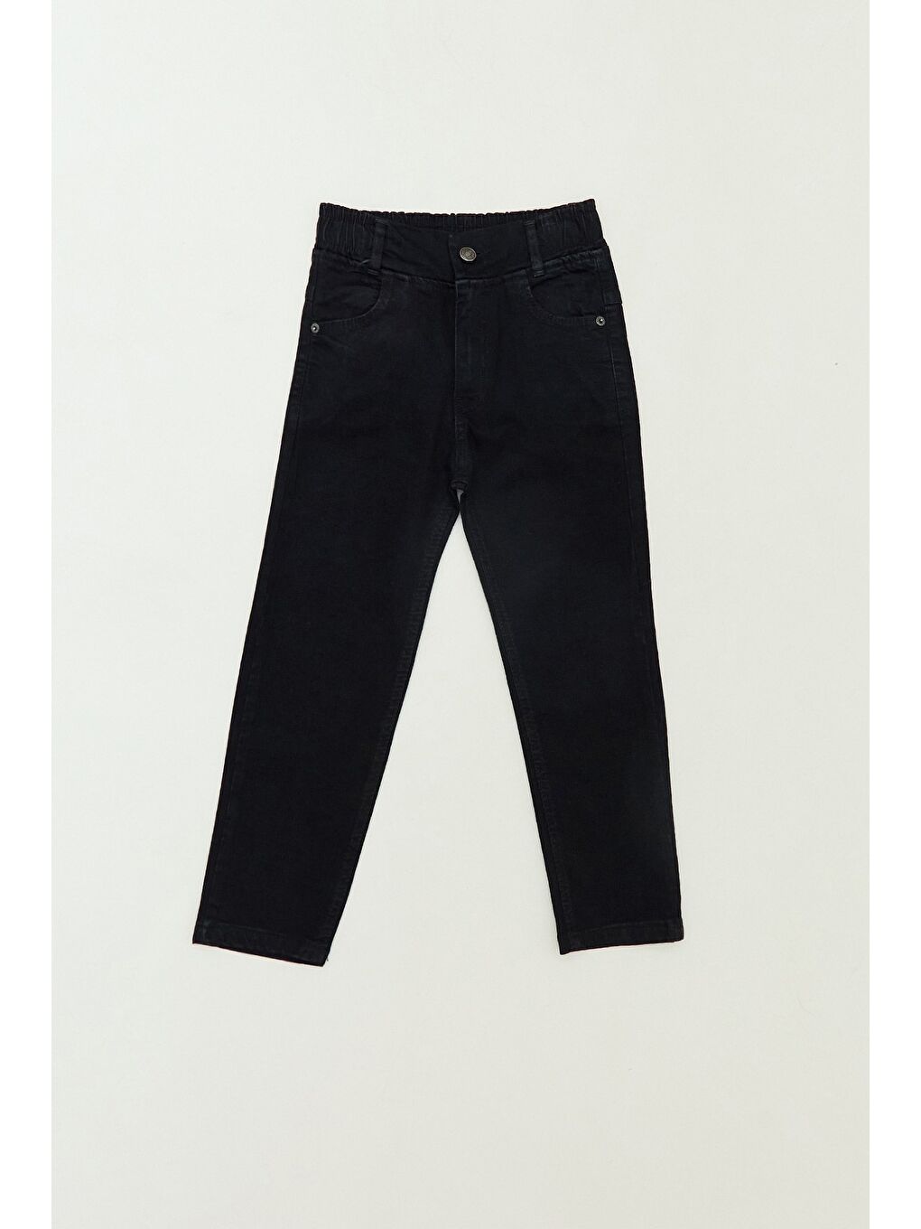 Siyah Beli Lastikli Fermuarlı Erkek Çocuk Pantolon