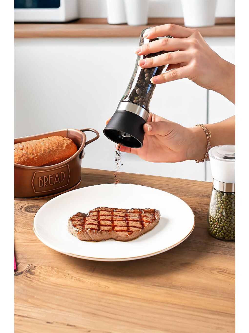 Beyaz 2li Baharat Öğütücü-2