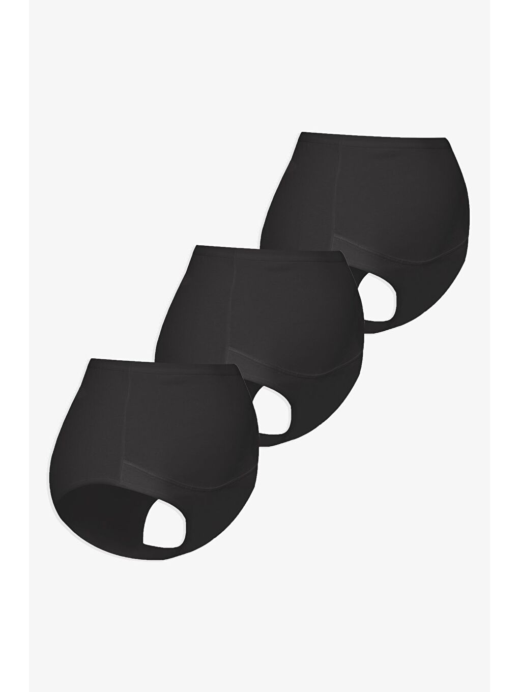 Siyah Kadın 3'lü Toparlayıcı Pamuklu Hamile Külodu