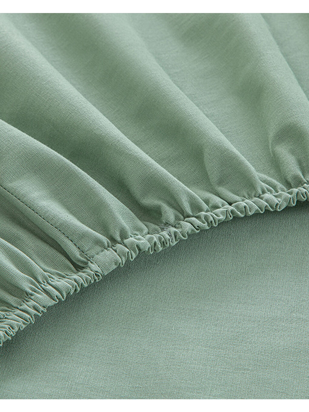 Düz Pamuklu Tek Kişilik Plus Lastikli Çarşaf Çağla Yeşili-2