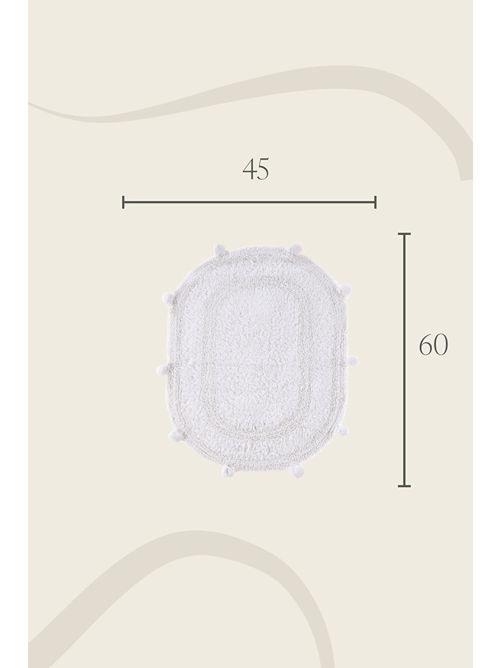 | Eris Tekli Banyo Paspası 45x60 Beyaz-3