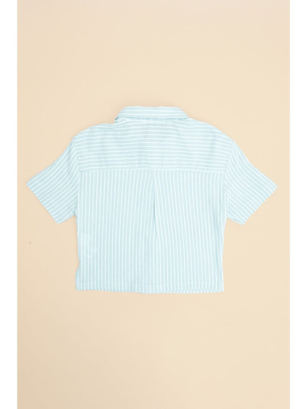Yeşil Çizgili Düğmeli Kız Çocuk Gömlek-2