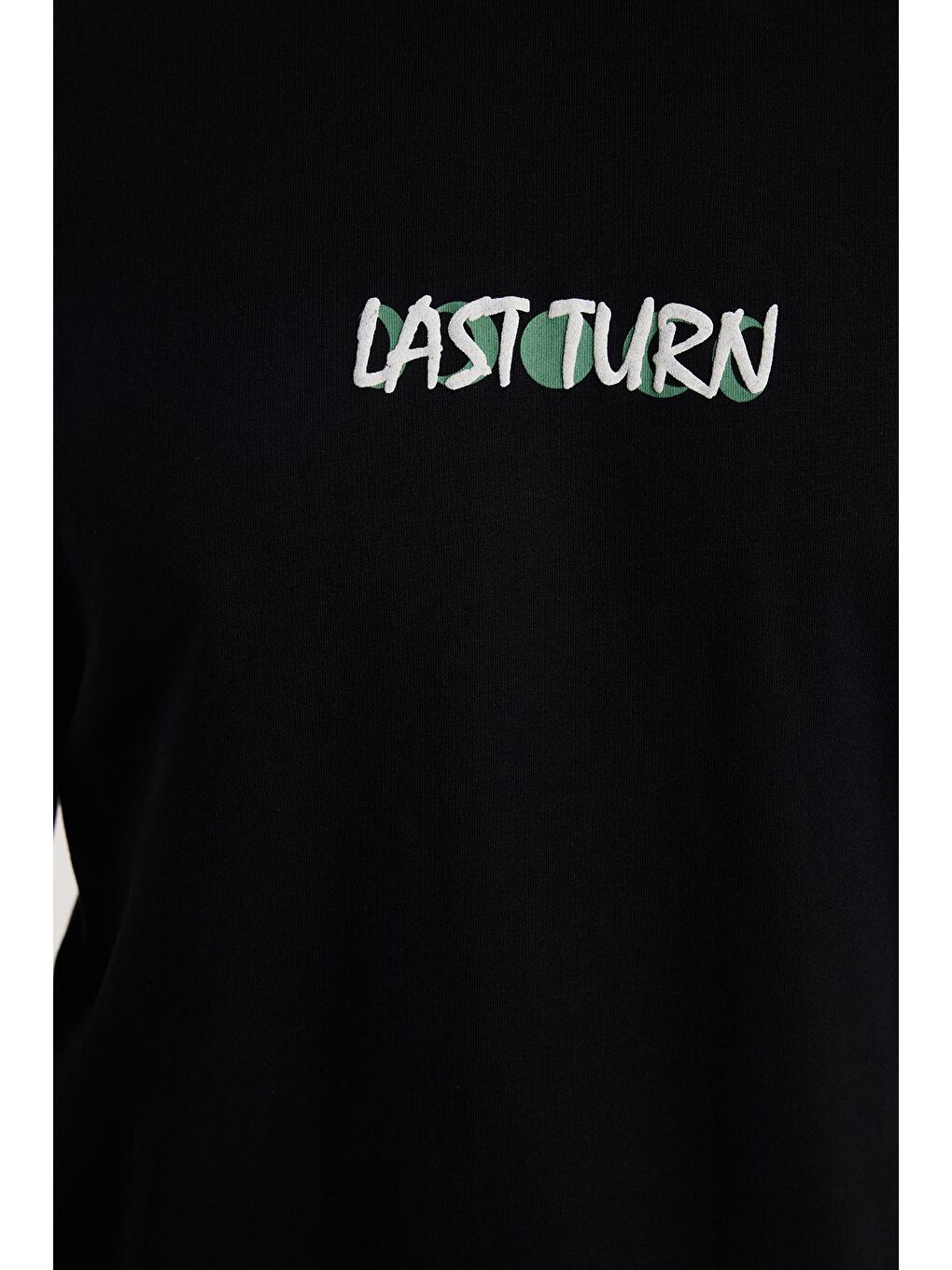 Erkek Slim Fit Dar Kesim %100 Pamuk Yumuşak Dokulu Baskılı Siyah Bisiklet Yaka Tişört-2