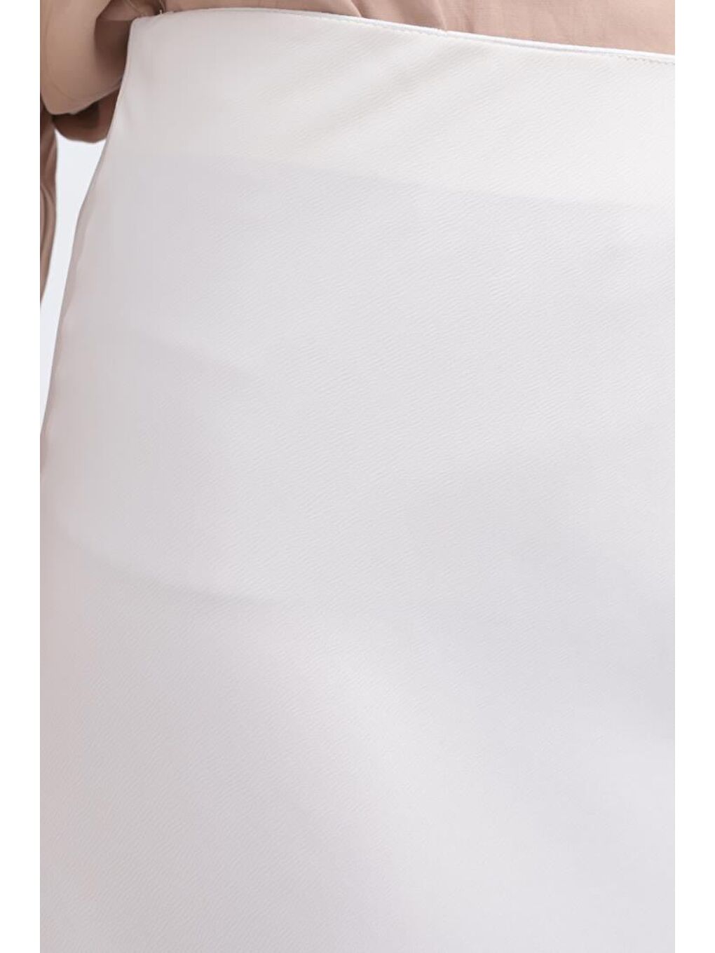 Bej Kemik-Beli Lastikli Saten Etek-3