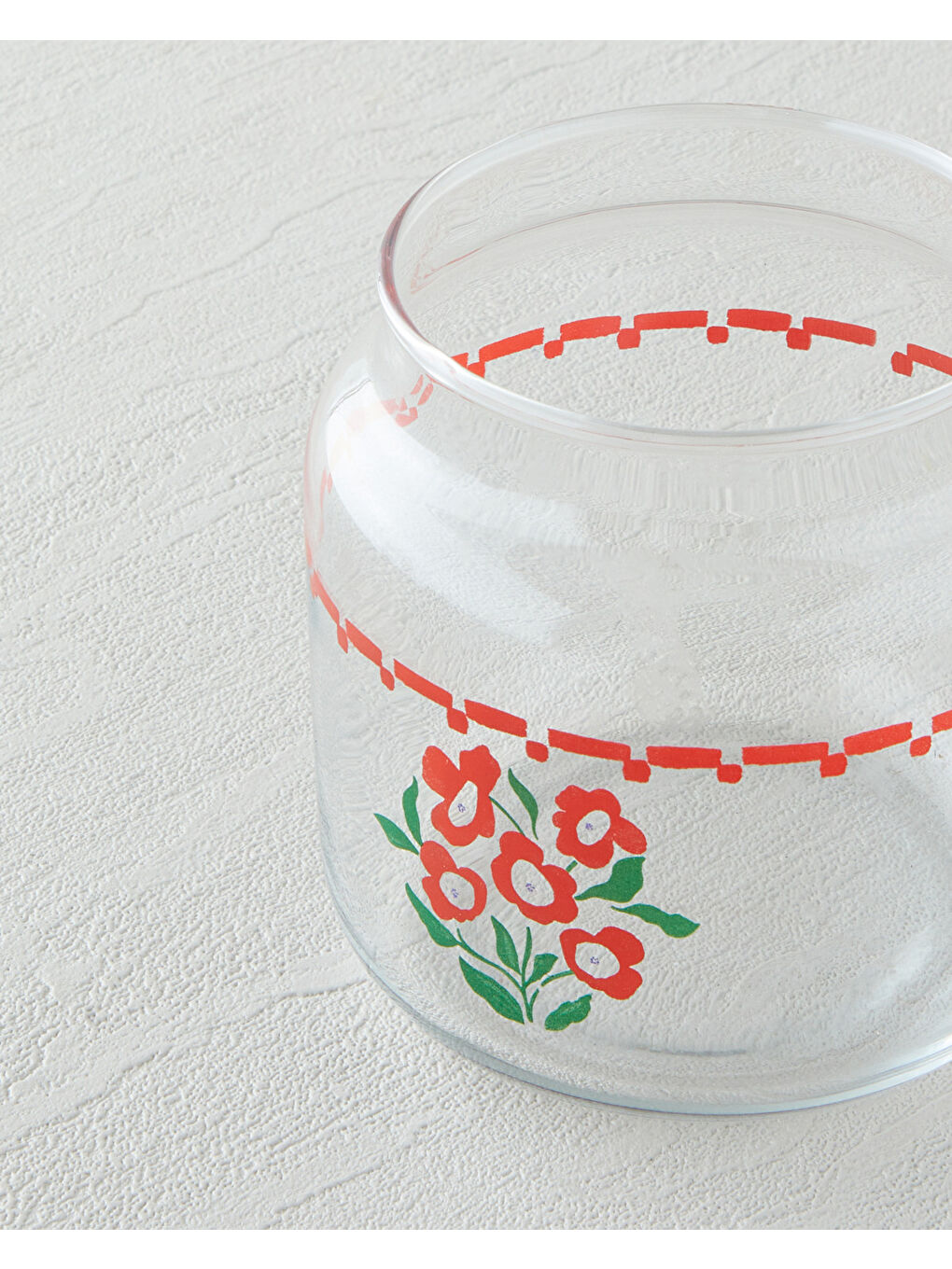 Bright Parade Cam Kavanoz 500 ml Kırmızı - Beyaz-2