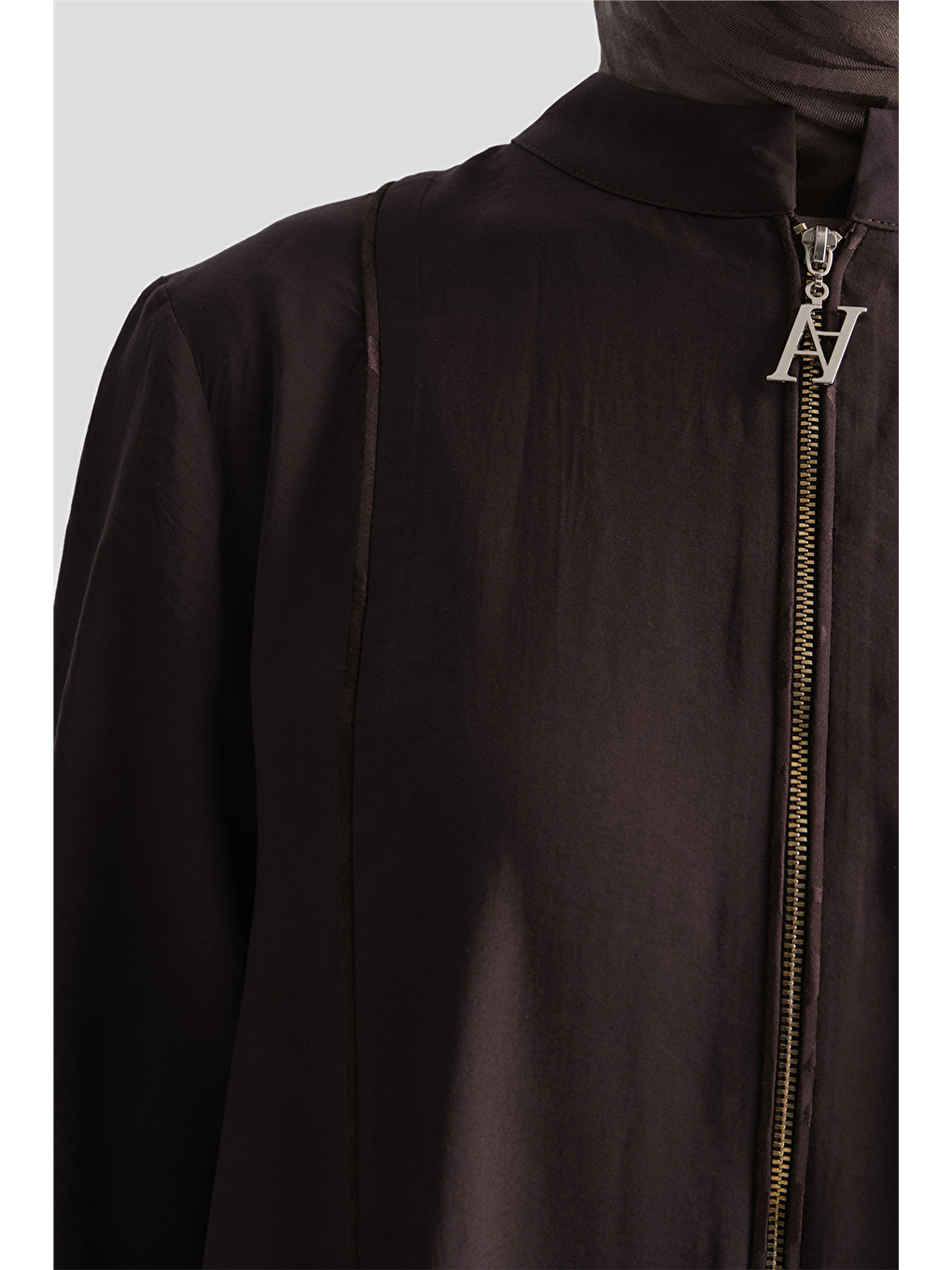 Kahverengi Garni Detaylı Ferace Kahve-4