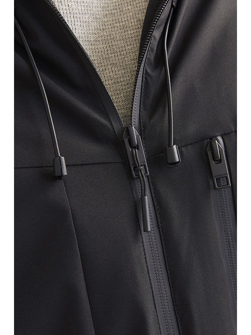 Siyah Jjpayne Rüzgar Geçirmez Regular Fit Kapüşonlu Erkek Mont 12256884-4